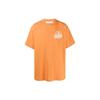 SS20 Футболка с коротким рукавом и нашивкой из золотой фольги со стрелкой, мужские топы, оранжевый OMAA038R201850021948