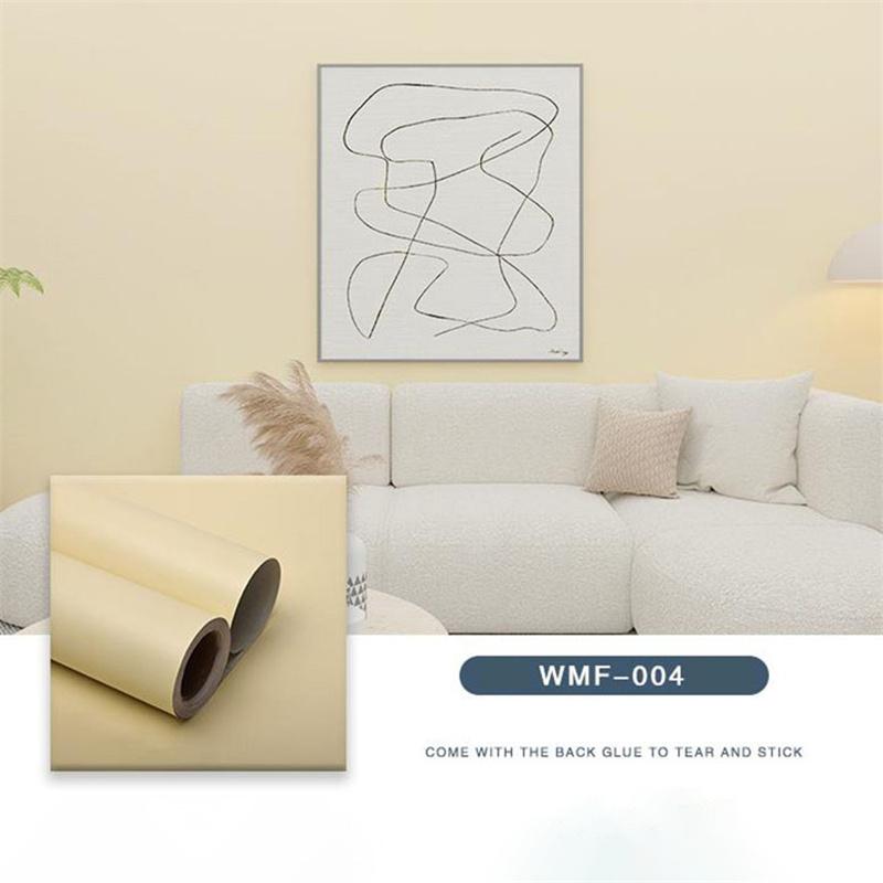 Macaron Solid Color Self-adhesive Wallpaper Stickers Bedroom Living Room Wardrobe Door Decoration Pasted Waterproof Refurbished Wallpaper