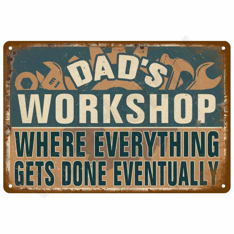 Винтажная металлическая пластина Жестяная табличка Тарелки Бар Ретро Металлическая вывеска Настенное искусство Мурал Эстетичные предметы декора для комнаты дома Постер Украшение для гаража