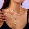 Double love pearl necklace new Internet celebrity explosion elegant temperament versatile collarbone chain high sense neck chain