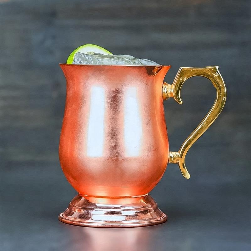 Кружка для Moscow Mules из нержавеющей стали с боковой ручкой для подачи коктейлей, Бокал-кубок для бара для домашних вечеринок