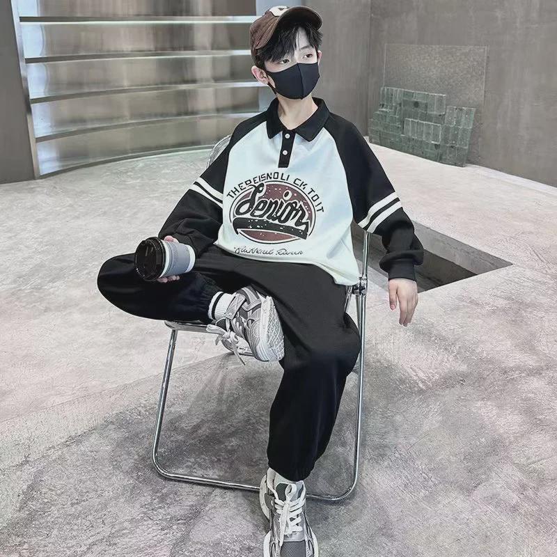 2025 Stylish Boys' Hooded Sports Sweater Suit for Spring and Autumn - Handsome & Cool