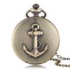 Карманные кварцевые часы с цепочками, винтажный узор с якорем, для мужчин и женщин