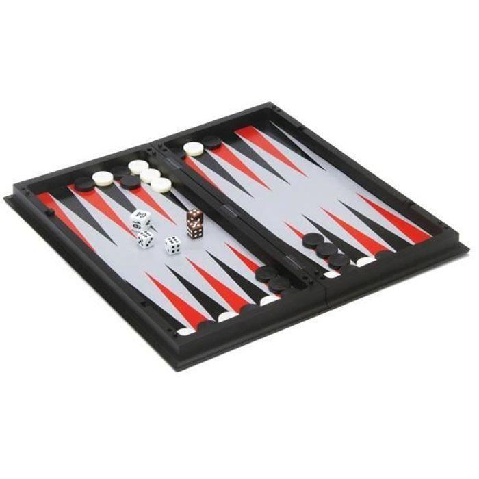 Jeu de voyage - Engelhart - Backgammon/Échecs - 24 cm - Noir/Blanc - Magnétique