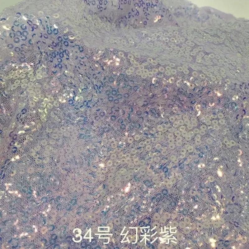 Ширина 130x100 см Ткань с пайетками 3 мм Искрящаяся Розовое золото Серебро Блестящая ткань для одежды Сцена Вечеринка Свадьба DIY Декор Шитье