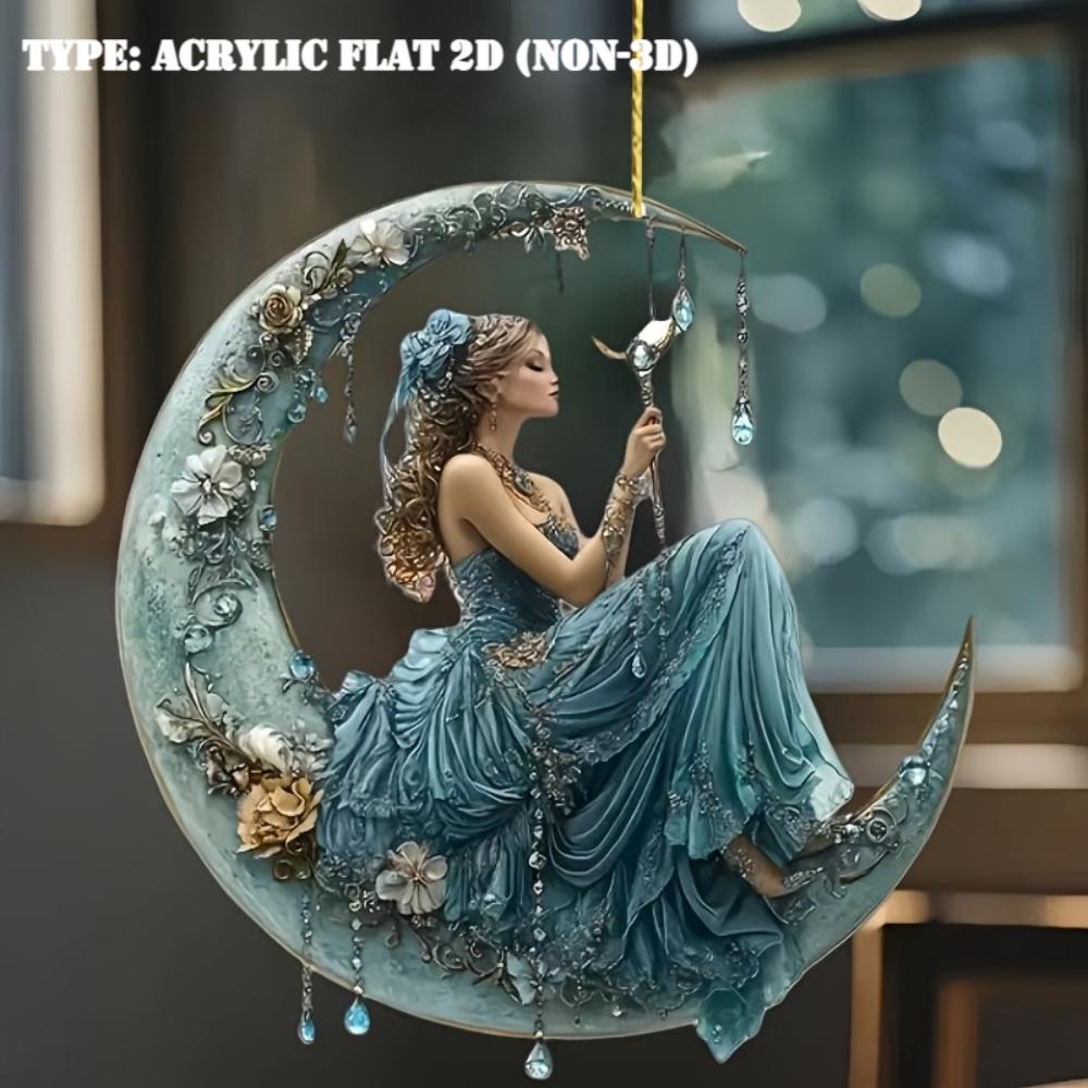 Moon Palace Fairy 2D Flat Acrylic Decorative Pendant Pendant, for Bags/keychains/home/car Decoration Accessories Ramadan Christmas Decoration Gift