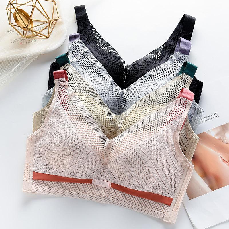 Large-sized Bras for Women Full-cup Bras Adjustable Bras Mesh Breathable Bras Push Up Bra