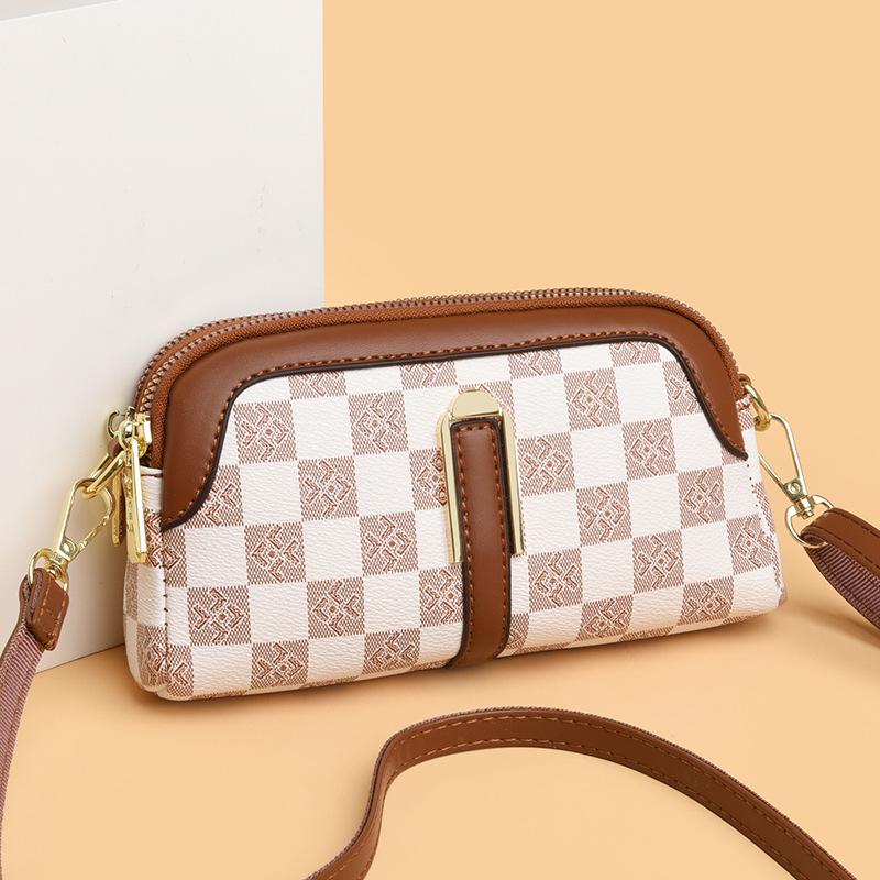 Новая шахматная клетчатая сумка для женщин на лето, универсальный клатч для мам среднего возраста, сумка для мобильного телефона на одно плечо через плечо