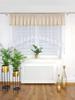 Marquisette Curtain Decorated with Guipure Lace and Zircons - Beige