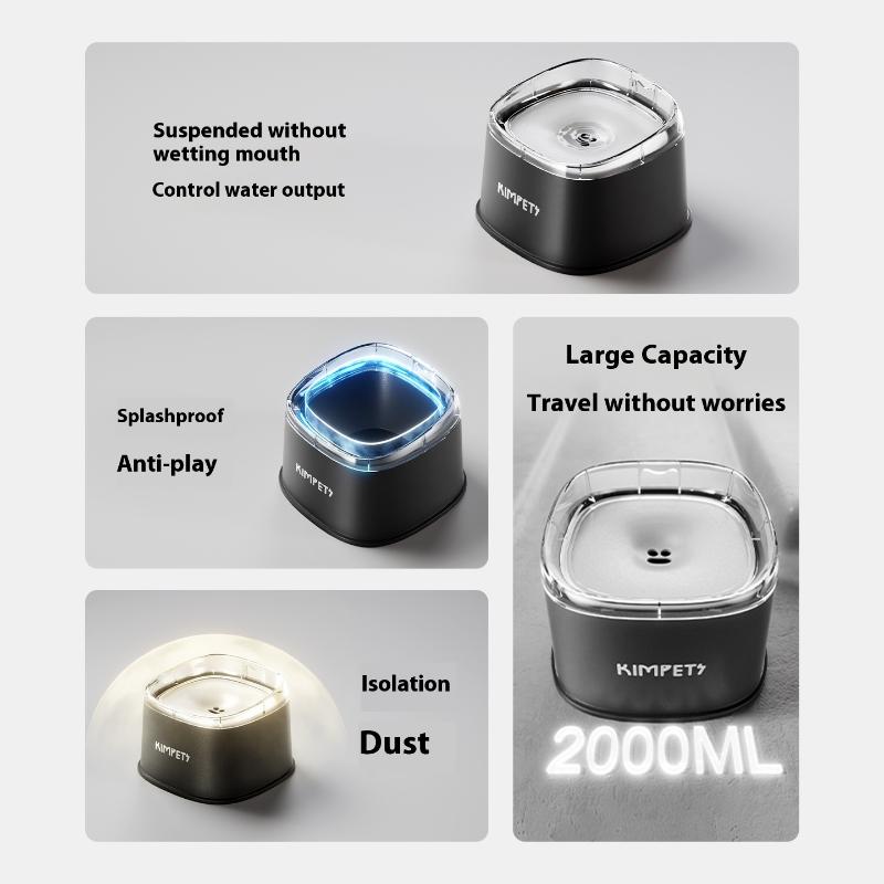 Питомец Несмачивающаяся Пасть Пылезащитная Подвесная Медленно Пьющая Вода Миска 2000 мл Большая Вместимость Питомец Щенок Котенок Питьевой Диспенсер