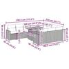 VidaXL Garden Furniture 11 Pcs with Grey Cushions Wicker Resin, Outdoor Sofa Set, Corner Sofa Set 3327092