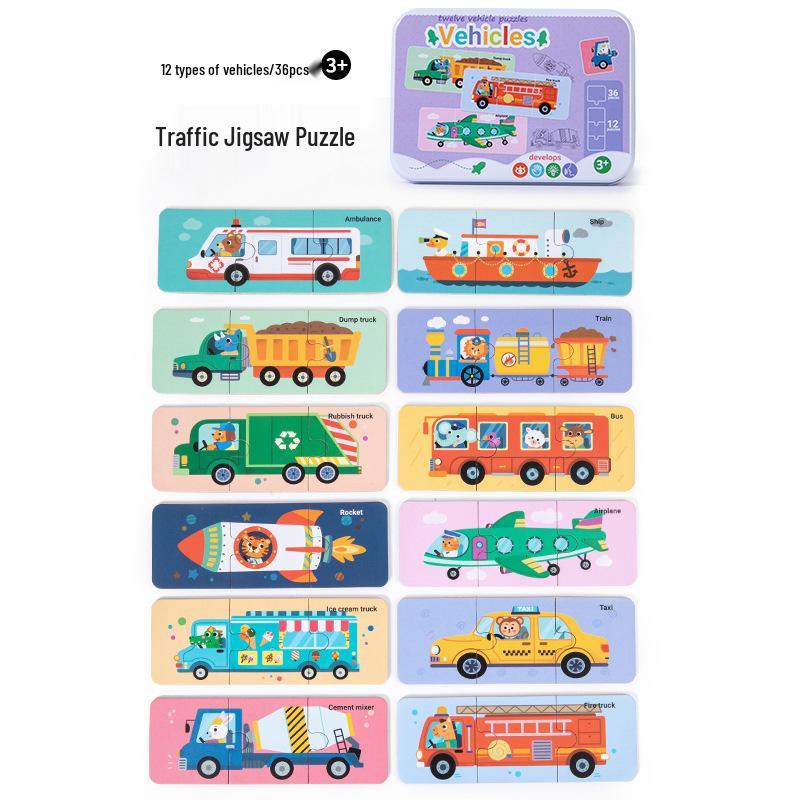 Подарочная коробка с пазлом для малышей и детей ясельного возраста с животными: Развивающая когнитивная игрушка для раннего обучения