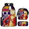 Рюкзак One Piece Школьный рюкзак для студентов Рюкзак Луффи Сумка-портфель Пенал