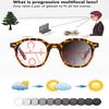 Leopard Large Frame Polygon Vintage TR90 Full-Orad Comfortable Photochromic Progressive Multifocal Reading Glasses +0.75 To +4