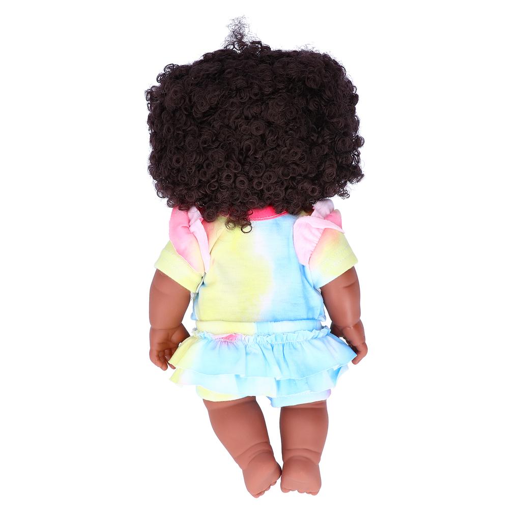 12 Inch Lovely Simulated Black Girl Doll African Baby Doll Kid Toy Birthday Gift
