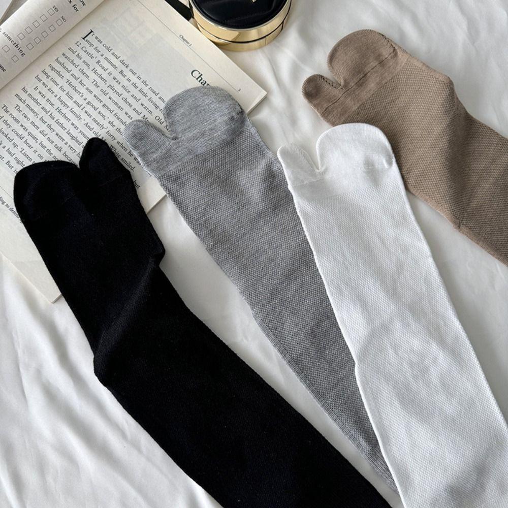 JK Two Toe Socks Thin Calf Long Socks Simple Split Toe Tube Socks  Summer