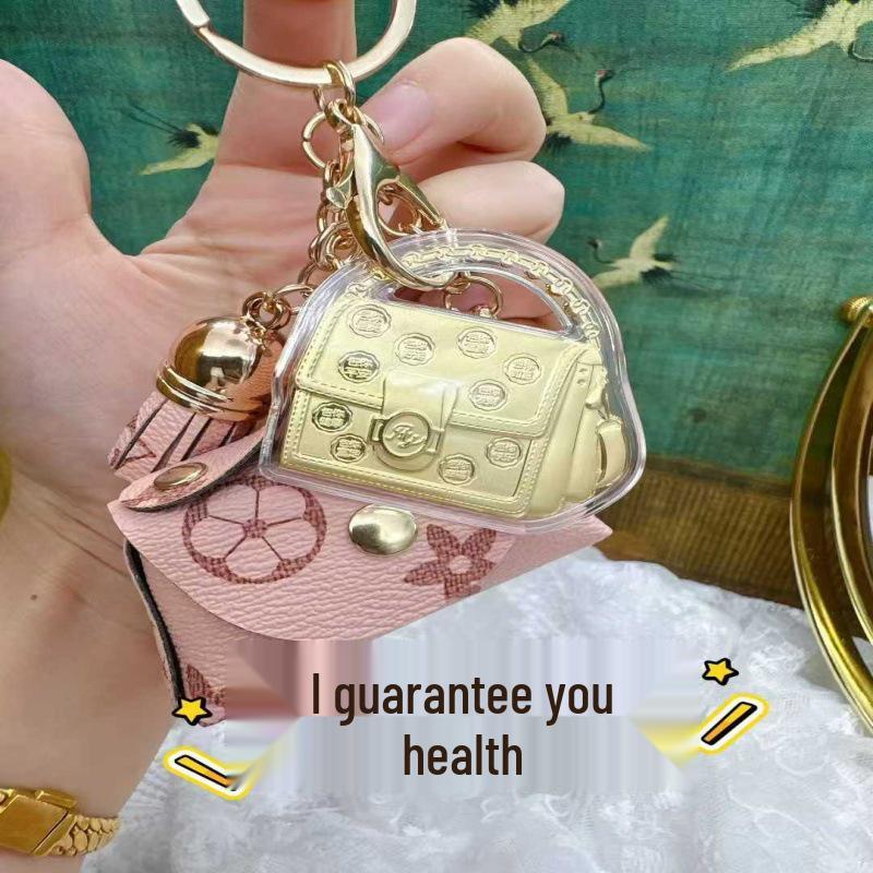 Золото 20 мг Чистый Брелок-подвеска: Обеспечивает Безопасность и Счастье, Увеличивает Богатство, Идеально в качестве Подвески для Сумки или Подвески для Автомобиля.