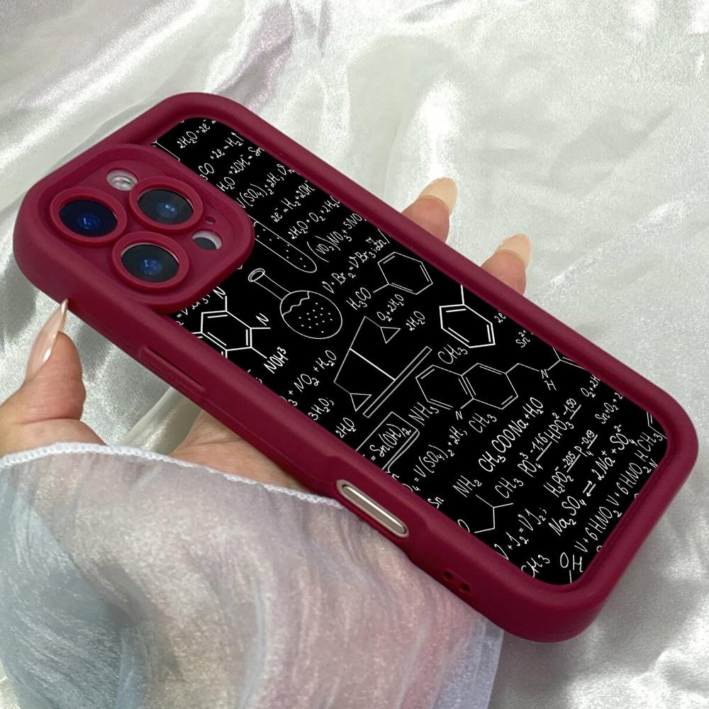 JT126 Химическая Структура Арт для iPhone 17 16 15 Pro Max Samsung S26 S25 S24 Ultra A17 A16 A07 A56 A06 Xiaomi 15T Redmi 15c 14c 13C Мягкий Чехол из ТПУ