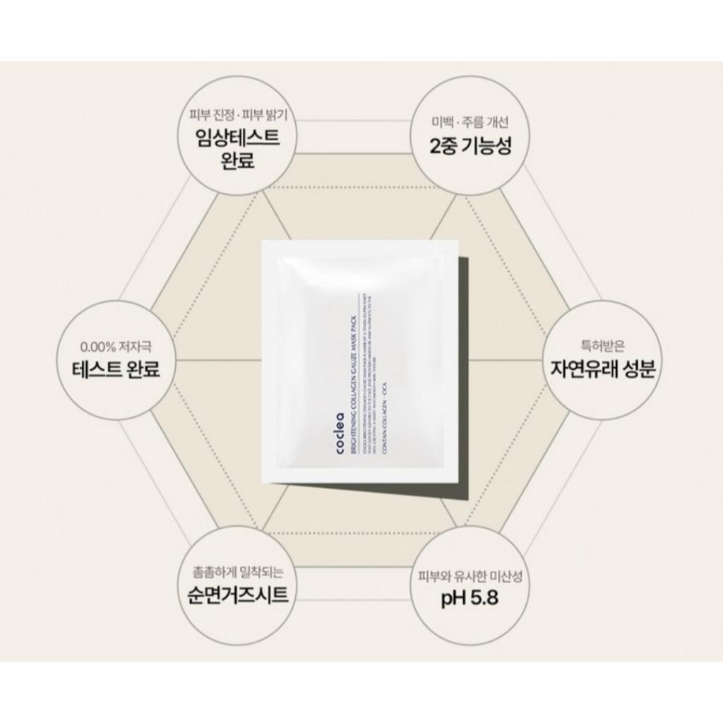 [coclea] Осветляющая коллагеновая маска-салфетка 5 шт.