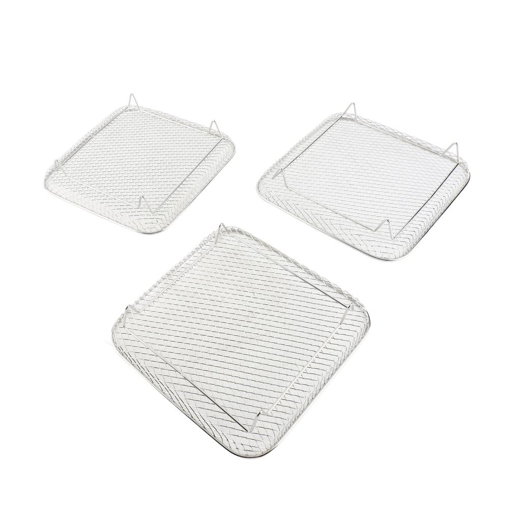 3-ярусная квадратная решетка для фритюрницы, можно мыть в посудомоечной машине, нержавеющая сталь SUS304, аксессуар для жарки и гриля для фритюрницы