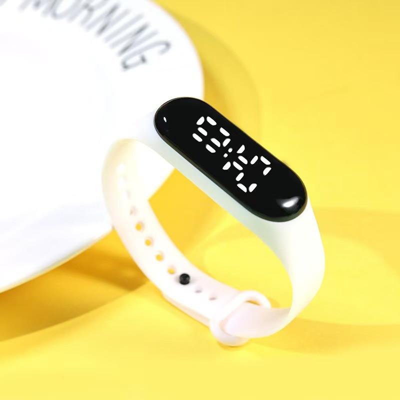 Водонепроницаемые белые светодиодные сенсорные часы для мальчиков и девочек средней школы
