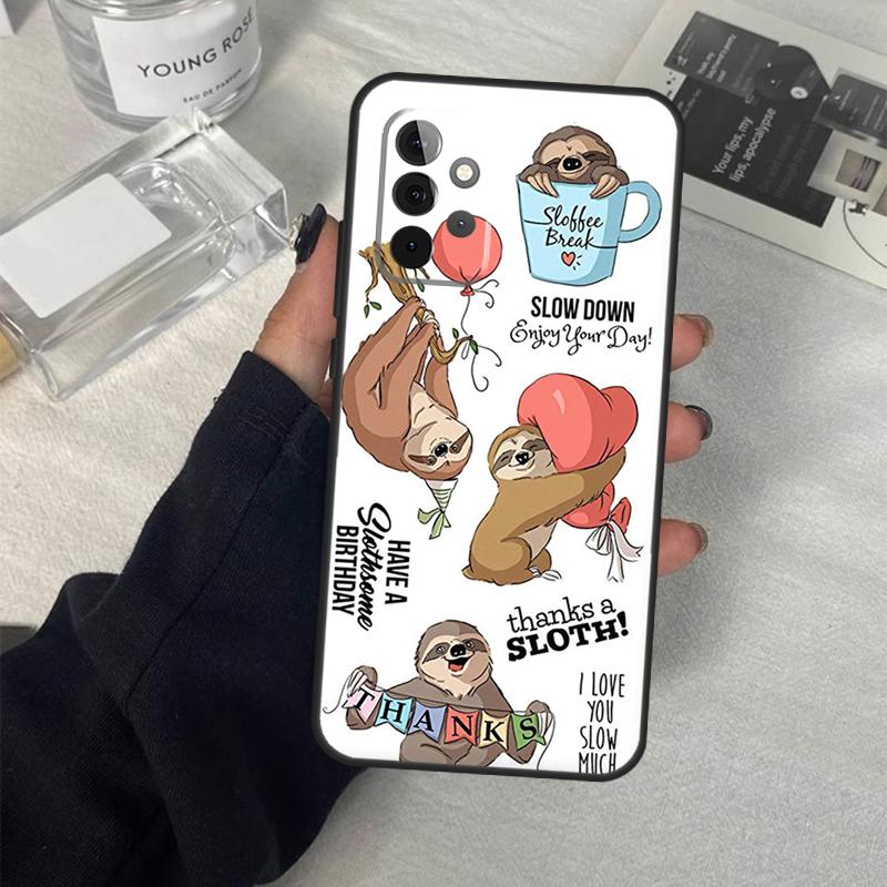 Забавный Милый Чехол со Ленивцами Для Samsung Galaxy A13 A23 A33 A53 A17 A06 A16 A56 A36 A54 A34 A14 A52 A32 A15 A35 A55