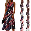Women’s Fashion Round Neck Sleeveless Casual Dress with Relaxed Fit and Decorative Comfortable Everyday Wear