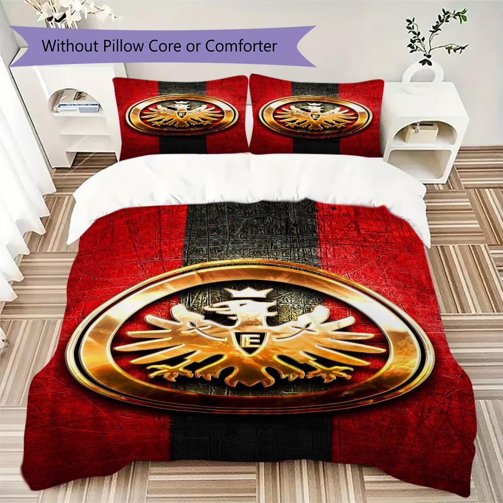 Eintracht Frankfurt Pattern Bedding uilt Set uilt Cover Pillowcase Home Decoration Birthday Gift (1 * duvet cover + 2 * pillowcase without core)
