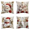 Santa Christmas Snowman Tree Deer Cartoon Pillow Cover Pillowcase For Home Decor