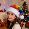 Stripe Plush Christmas Hat Plush Brim Santa Claus Hat Fashion Fur Xmas Cap  Holiday