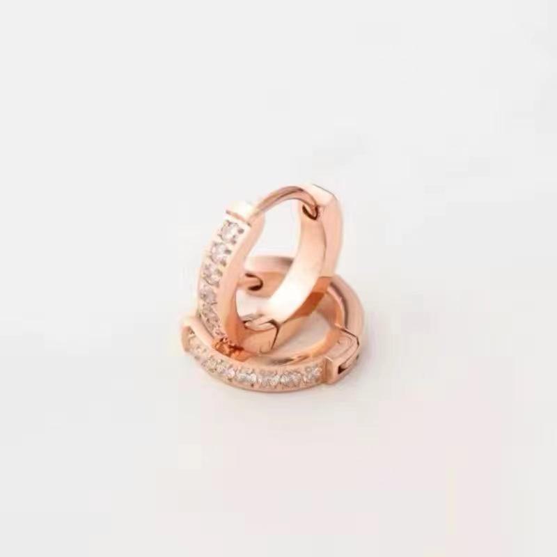 Women's Sweet Diamond Circle Earrings, Trendy S925 Silver Needle, High-Grade and Light Luxury Ear Buckles for a Tempting Look