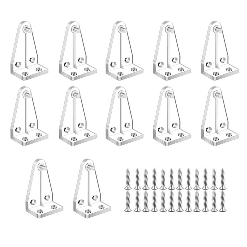 12/24Pcs Clear Blind Brackets Plastic Hold Down Brackets Door Blinds Bottom Rails Holders Clips Replacement with Screws