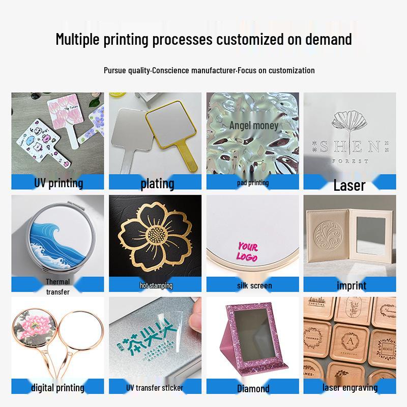 Портативное двухстороннее косметическое зеркало из нержавеющей стали - Компактное, складное и идеально подходит для общежитий