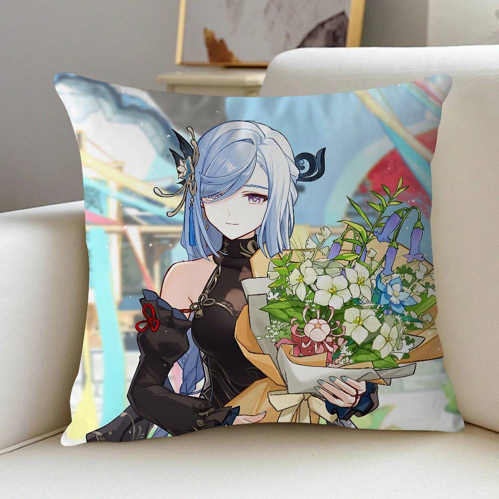 Игра S-Shenhe 45*45см Наволочка Чехол для подушки Декор Наволочка Домашняя наволочка Для диванной подушки