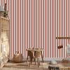 Wallpaper Stripes red, white, coral and light gray 50x1000