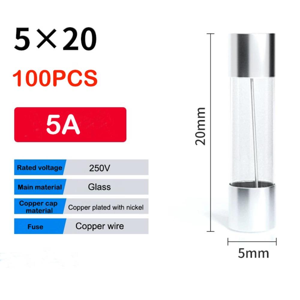 5*20mm Glass Fuse 250V Fuse Kit New Glass Tube Fuses
