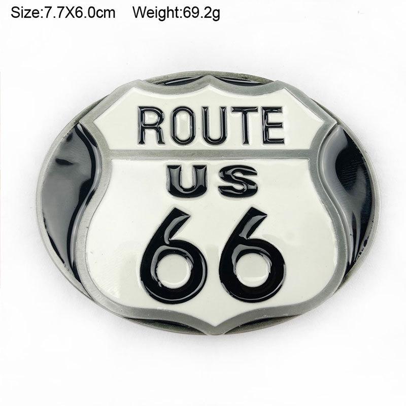 Пряжка для ремня из цинкового сплава Route 66 США - Популярный стиль, продаваемый на разных платформах