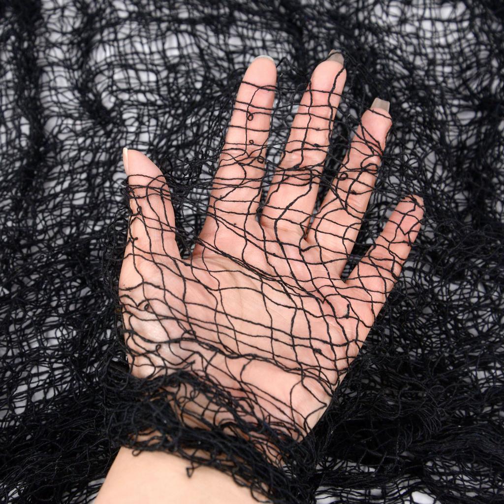 Horror Halloween Decoration Black Gauze Artificial Spider Web For Haunted Halloween Party Home Decor Scary Skeleton Frame