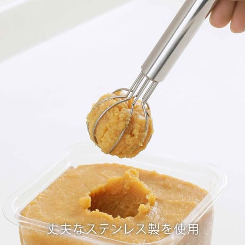 Shimomura Kihan Miso Measuring Muddler [Made In Japan] Dishwasher Safe, Measures Miso, Makes 2 Cups of Miso Soup, Easy To Use, Sturdy, Whisks, Stainle