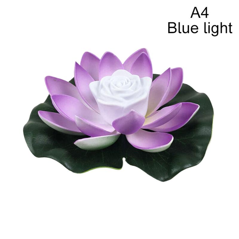 Светодиодный водонепроницаемый плавающий лотосный светильник на батарейках, искусственный цветок лилии, ночник для пруда, бассейна, сада, аквариума, декор для воды