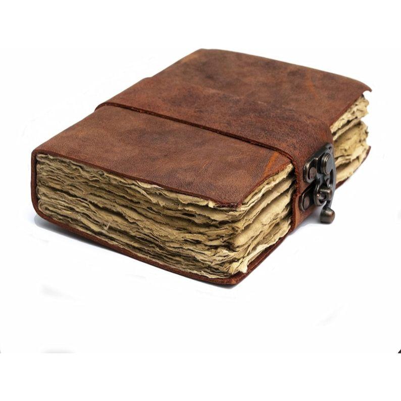 New Vintage Leather Journal Recycled Paper Journal, For Notes, Notebook, Sketch Book, Diary, Handmade Book
