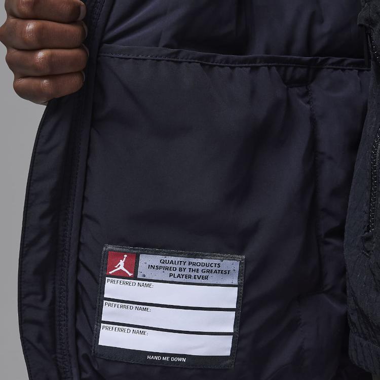 Jordan Удобная мягкая теплая куртка-пуховик с капюшоном Детская верхняя одежда Синий Черный HQ7152-010