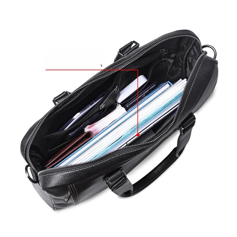 Genuine Leather Men's Casual Large Capacity Men's Tote Top Layer Cowhide Business Briefcase Fashion Crossbody Bag Trend