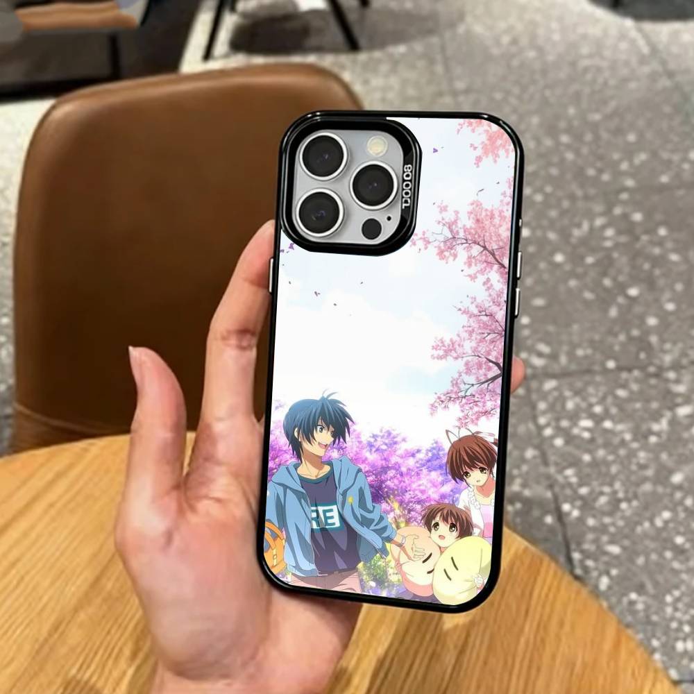 E-Emotional C-Clannad Чехол для телефона для iPhone17,16,15,14,13,12,11 Plus,Pro Max Цветной Посеребренный Внутренняя крышка