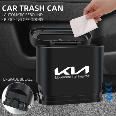 Car Clamshell J78 Trash Bin Hanging Vehicle Garbage Dust Case Storage Box For Sportage Cerato Soul Sorento K2 K5 Rio Ceed