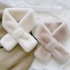 Women Neck Scarf Solid Color Soft Touch Warm Windproof Cold-Resistant Neck Wrap Thickened Cold-Resistant Scarf