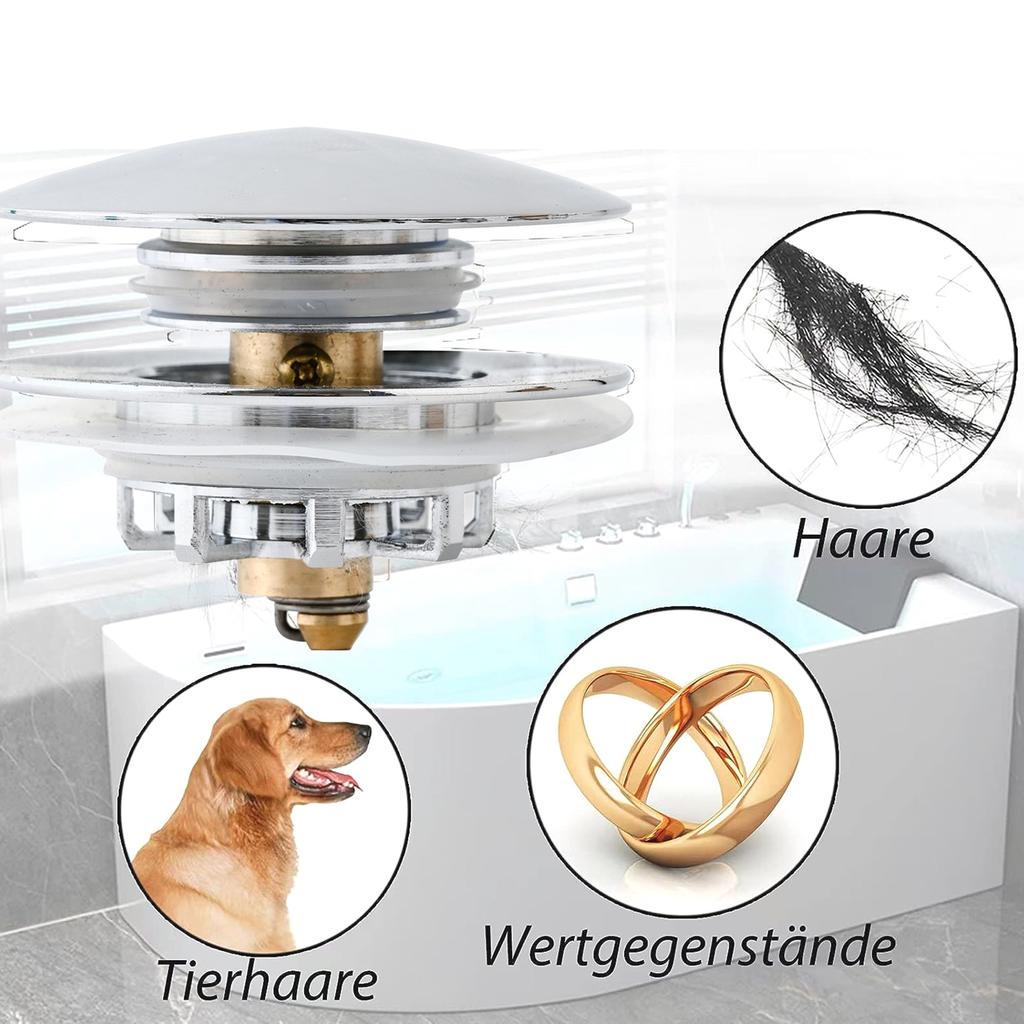 Пробка для слива раковины Всплывающая пробка для слива Заглушка для герметизации воды в ванне Противозасорные всплывающие стержни Слив для душа Уловитель волос