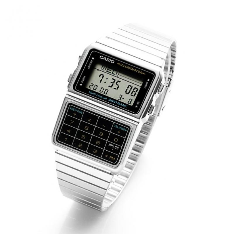 Casio Dbc 611 1df Dbc 611 1 Databank Цифровые Квадратные Винтажные Ретро Телемо Общественные Металлические Часы