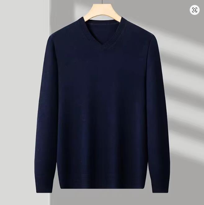 Мужской свитшот с V-образным вырезом, базовый однотонный свитер, пуловеры с V-образным вырезом, теплый осенний вязаный свитер оверсайз для мужчин