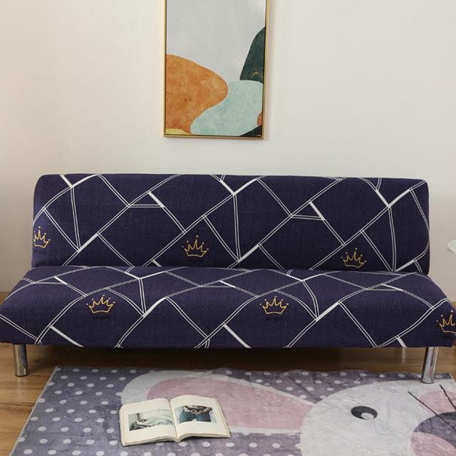 Fashion Geometric Sofa Cover Folding Sofa Bed Armless All-inclusive Anti-dust Lipcover Stretch Elastic Cover Furniture Protector